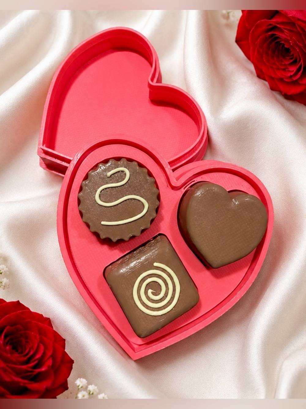 3D Printed Chocolate Fidget Clicker Heart Candy Tray Desk Toy Sensory Gift - Picture 5 of 5
